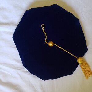 PhD Regalia Blue and Gold Tam Oak Hall Academia Regalia Excellent Condition S7